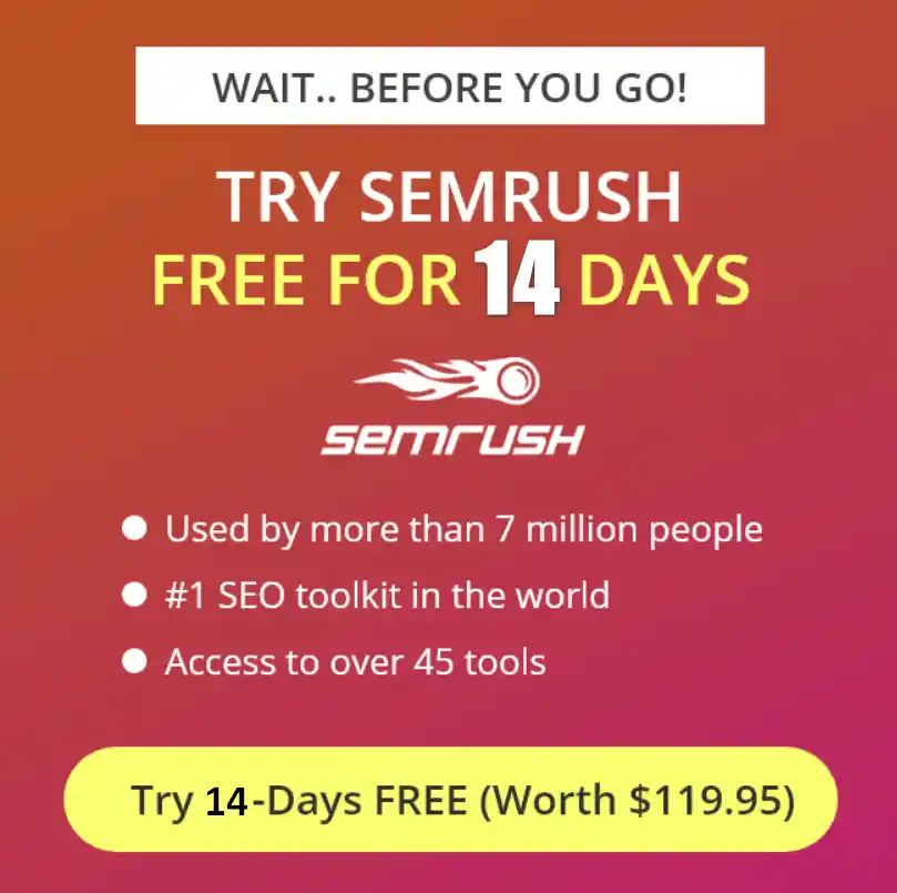 Semrush 14 free trail